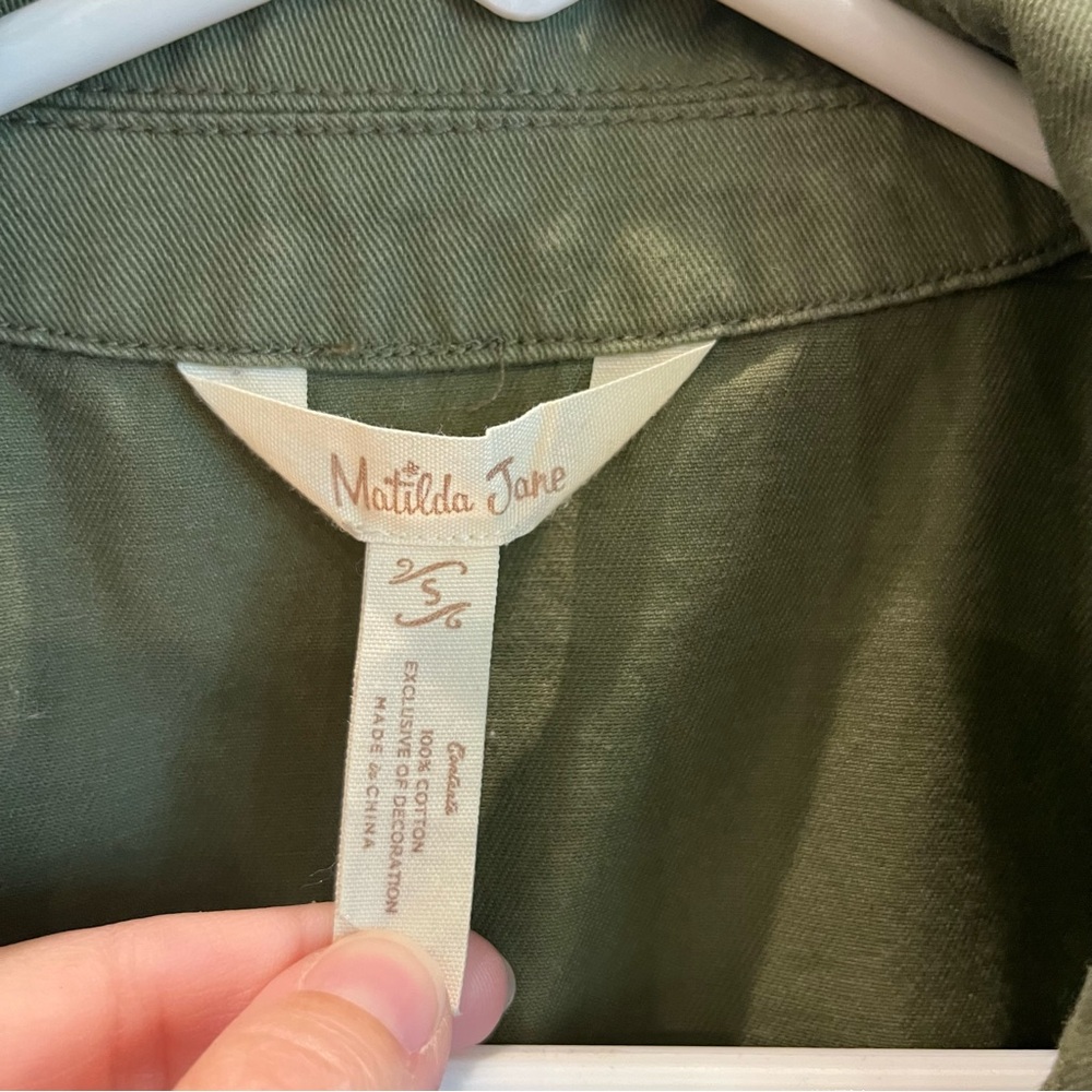 Matilda Jane Green Patchwork Utility Jacket Size … - image 3